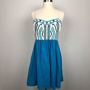 Stairing at stars linen blend crochet sun dress